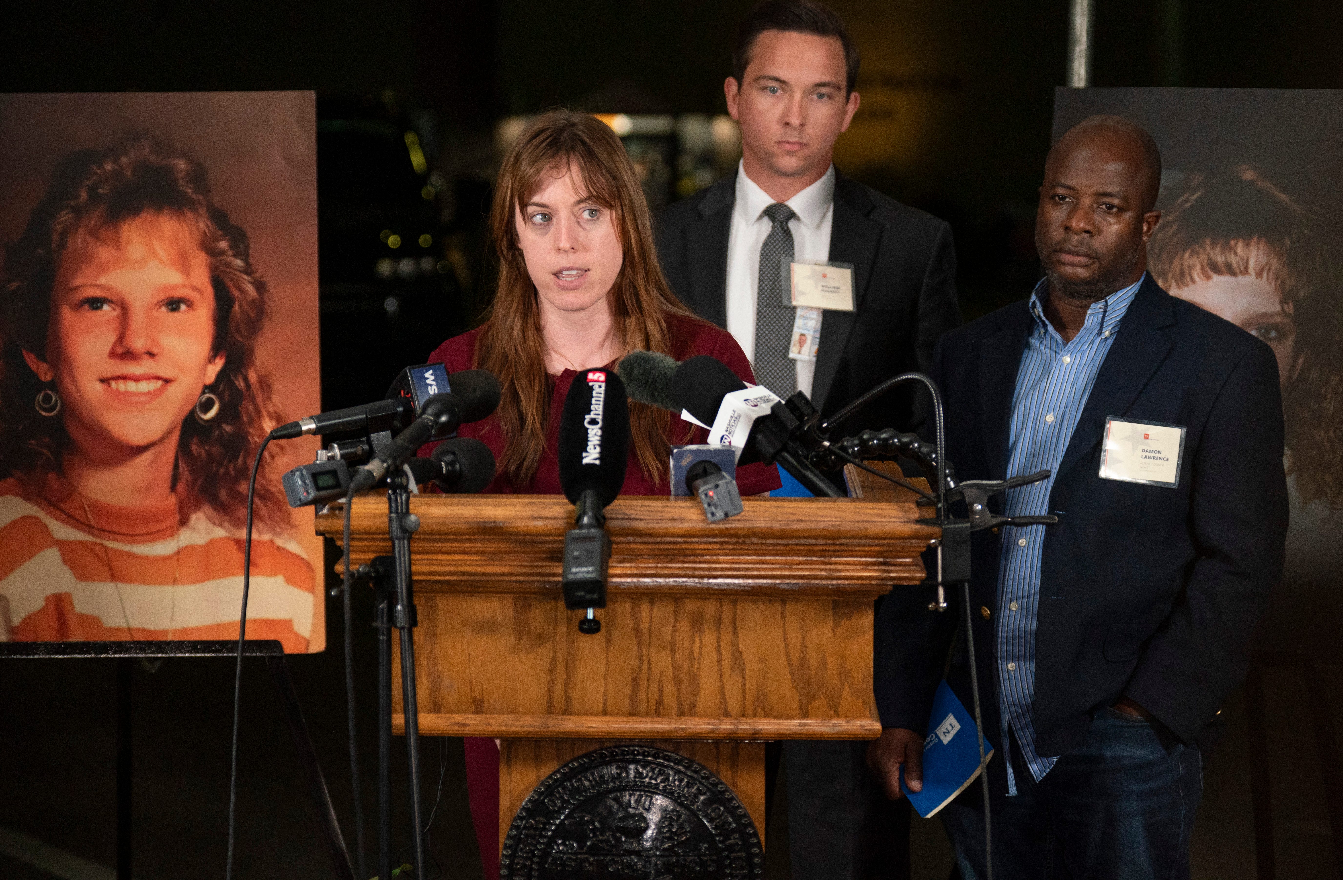 Witness Catherine Sweeney with WPLN recounts the planned execution of Christa Pike at Riverbend Maximum Security Institution Wednesday, Sept. 30, 2026. Pike had not been declared dead when the witnesses were asked to leave the room they were witnessing in.