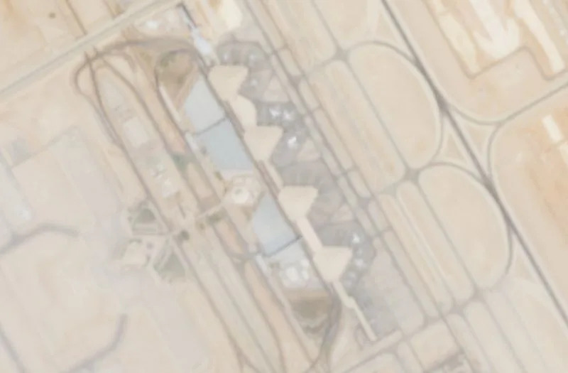 Satellite image of King Khalid Airport the day after attack, in Riyadh